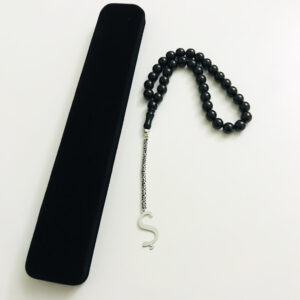 Ş Harfli 925 Ayar Gümüş Püskül ve Harf - Oltu Tesbih (Kral Zincir)