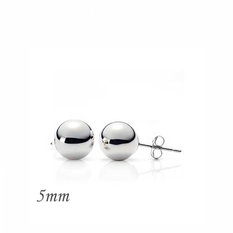 Gümüş Top Küpe - 5 mm - Görsel 2
