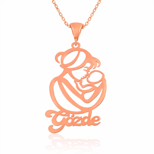 Gümüş Rose İsimli Anne Çocuk Sevgisi İsimli Kolye
