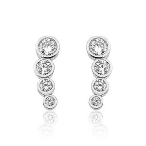 Gümüş 4 Taş Bayan Küpe