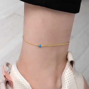 Gümüş Gold Nazar Boncuklu Halhal